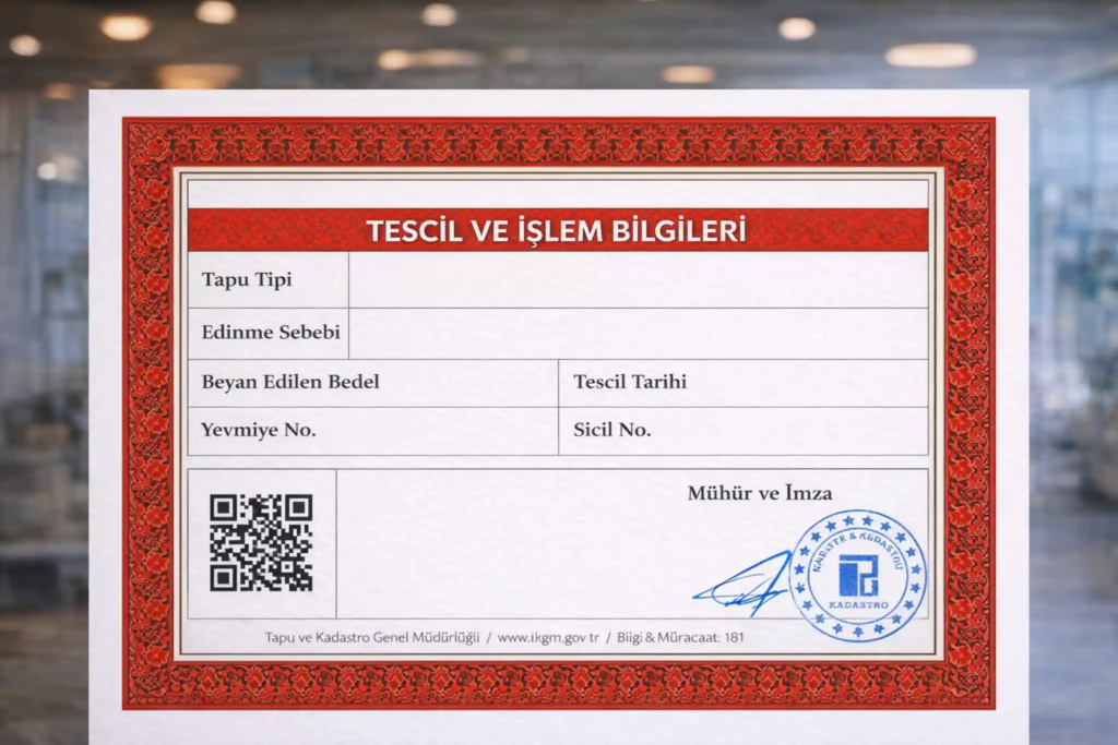 معلومات العقار المستقل (Bağımsız Bölüm Bilgileri)