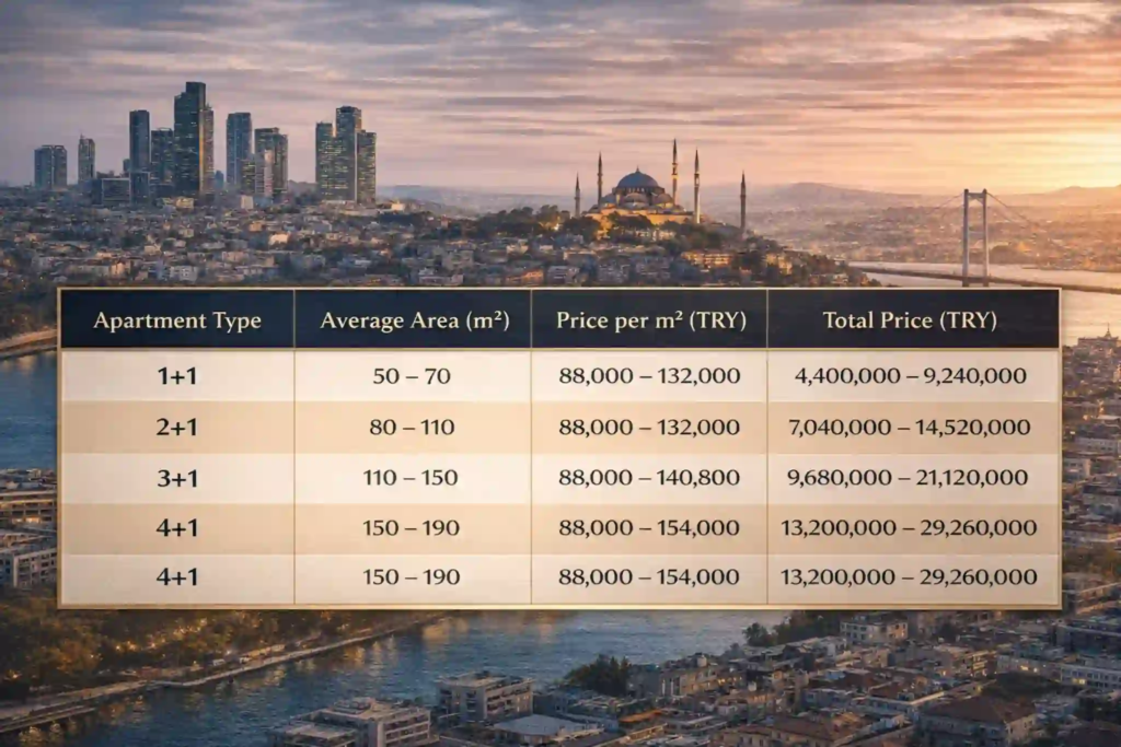 اسعار الشقق في اسطنبول بالدولار