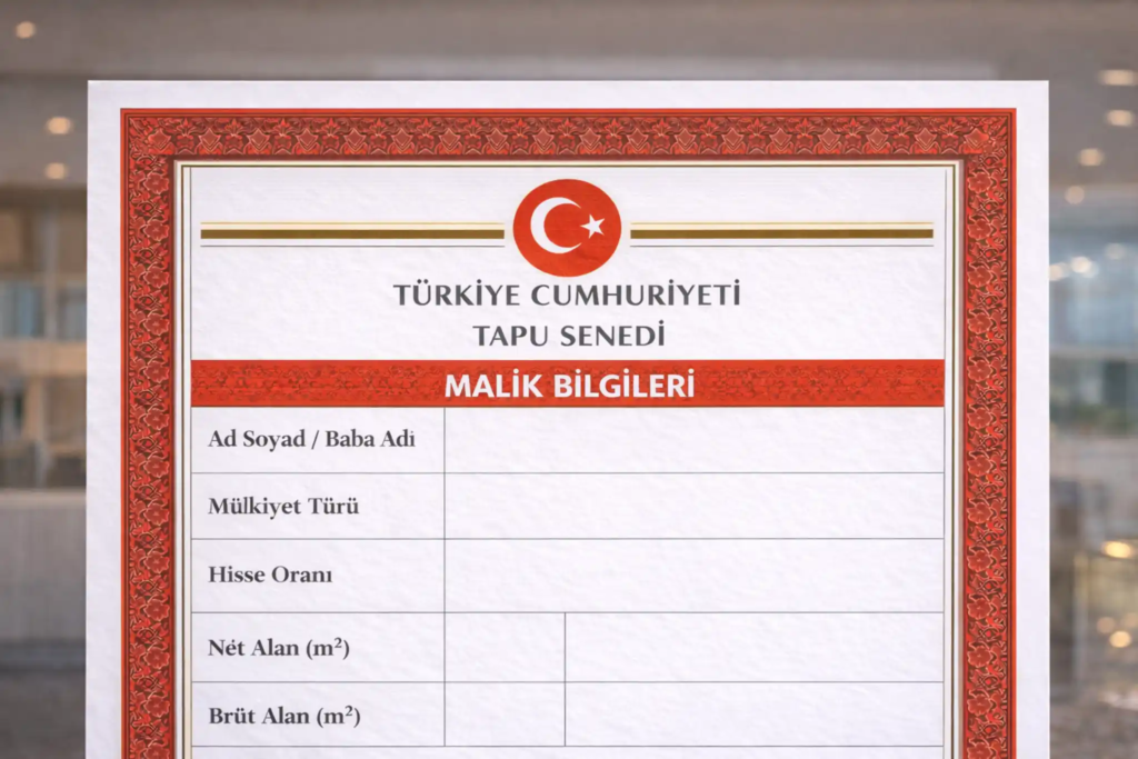 معلومات الملكية (Mülkiyet Bilgileri)