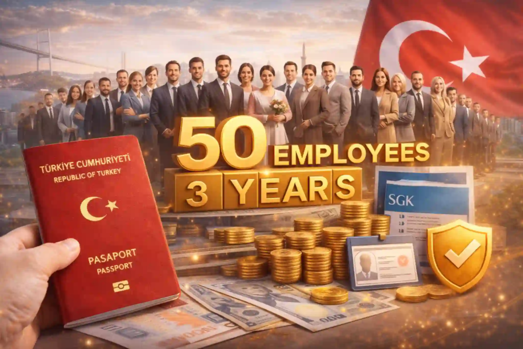 شروط الحصول على الجنسية التركية عبر توظيف 50 شخص تركي