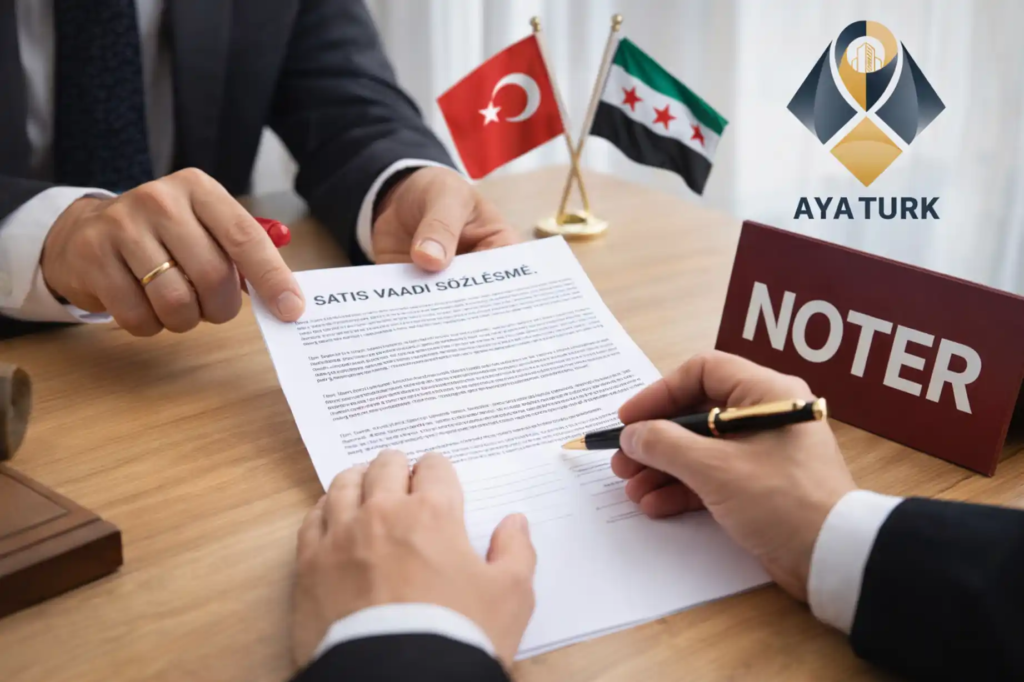 شراء عقار للسوريين عن طريق النوتر