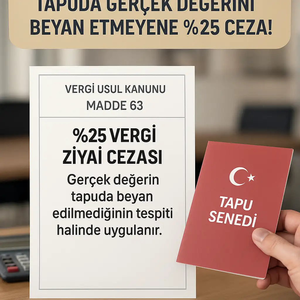 غرامة 25% لعدم تسجيل القيمة الحقيقية في الطابو التركي