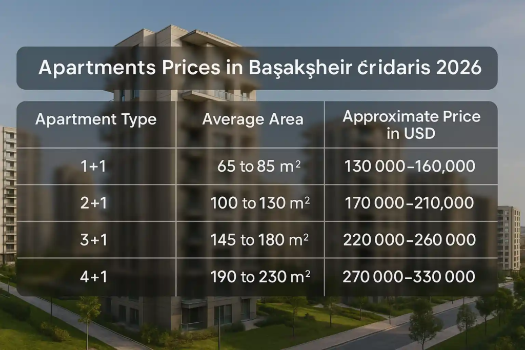 شقق للبيع في باشاك شهير: الأسعار 2026