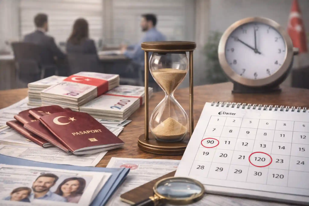 مدة التجنيس عبر العقار في تركيا (90 إلى 120 يوم)