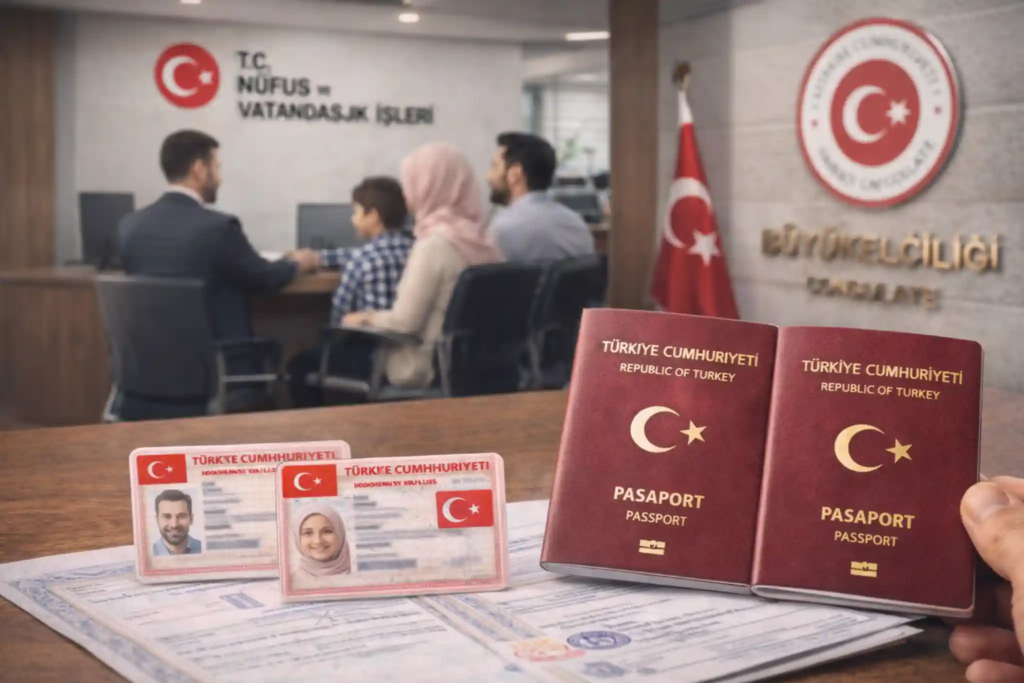 استخراج الهوية والجواز التركي