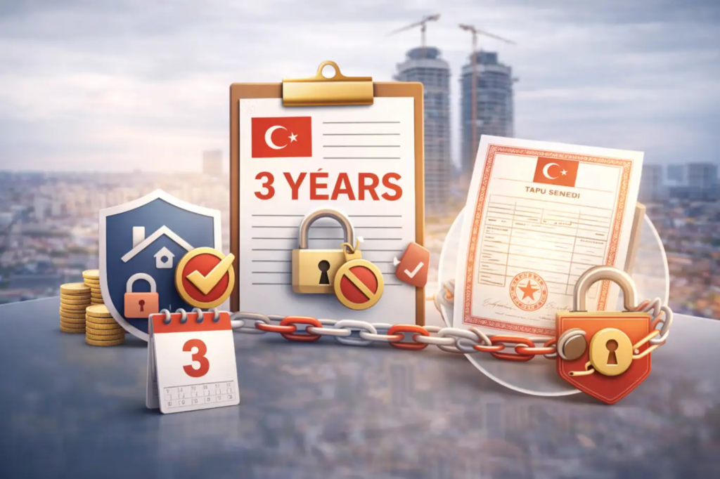 3. الحجز على العقار لمدة 3 سنوات والتعهد بعدم البيع