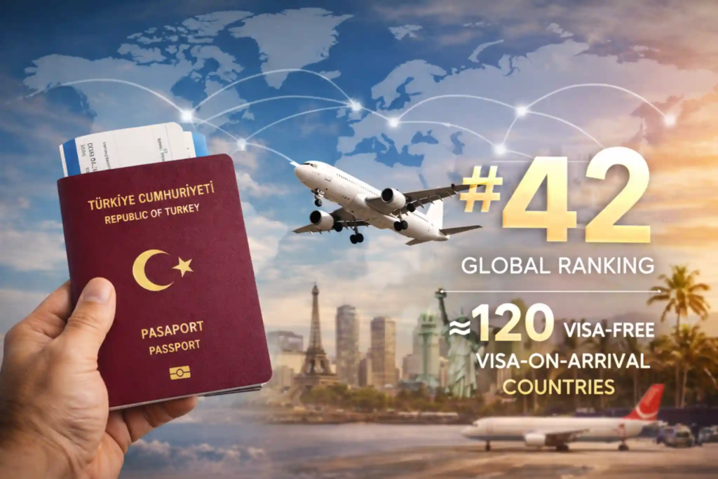 قوة جواز السفر التركي عالميا وتحسن ترتيبه