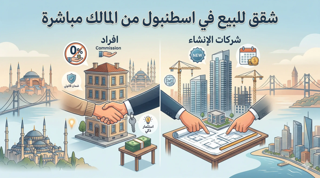 شقق للبيع في اسطنبول من المالك مباشرة (شركات الإنشاء)