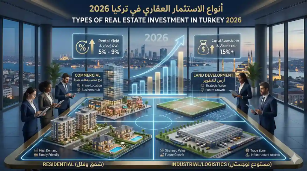 ما هي أنواع الاستثمار العقاري في تركيا؟