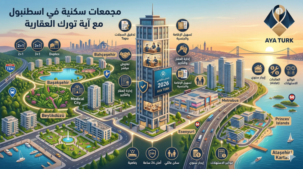 مجمعات سكنية في اسطنبول مع آية تورك العقارية