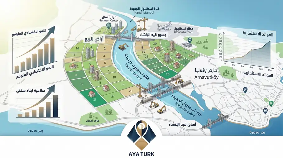 اراضي للبيع في قناة اسطنبول