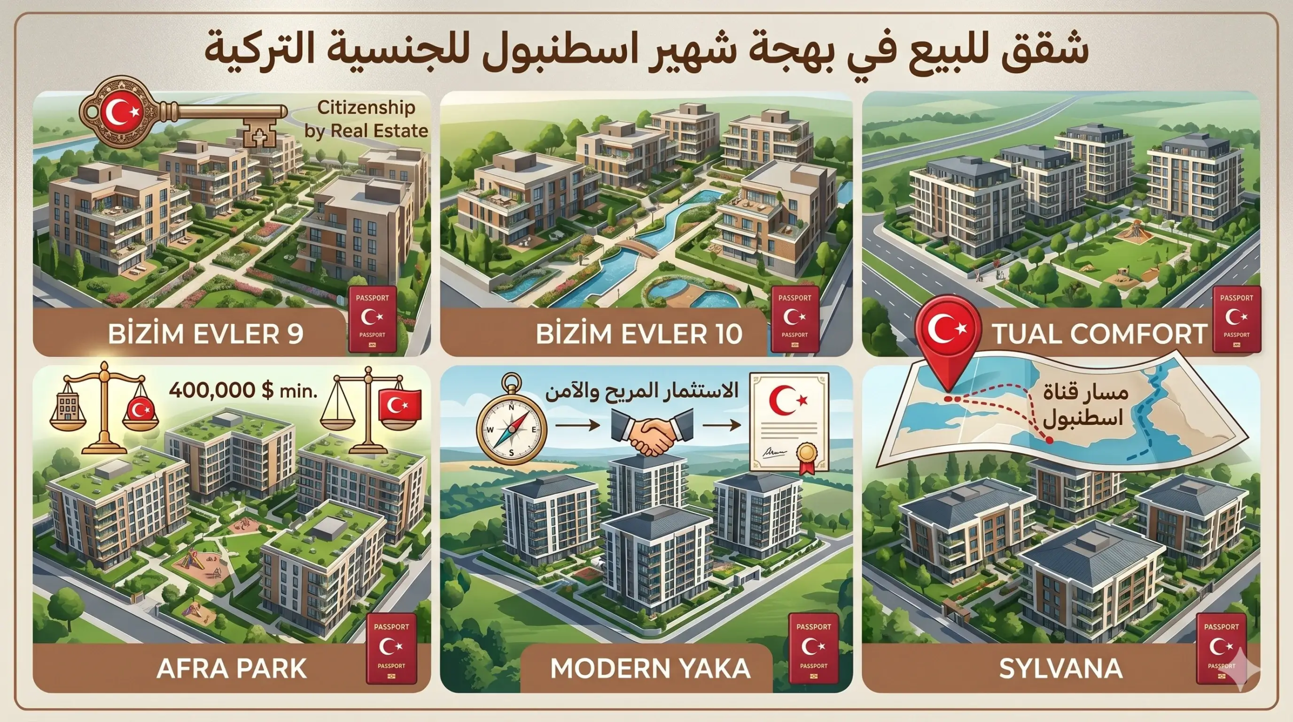 شقق للبيع في بهجة شهير اسطنبول للجنسية التركية