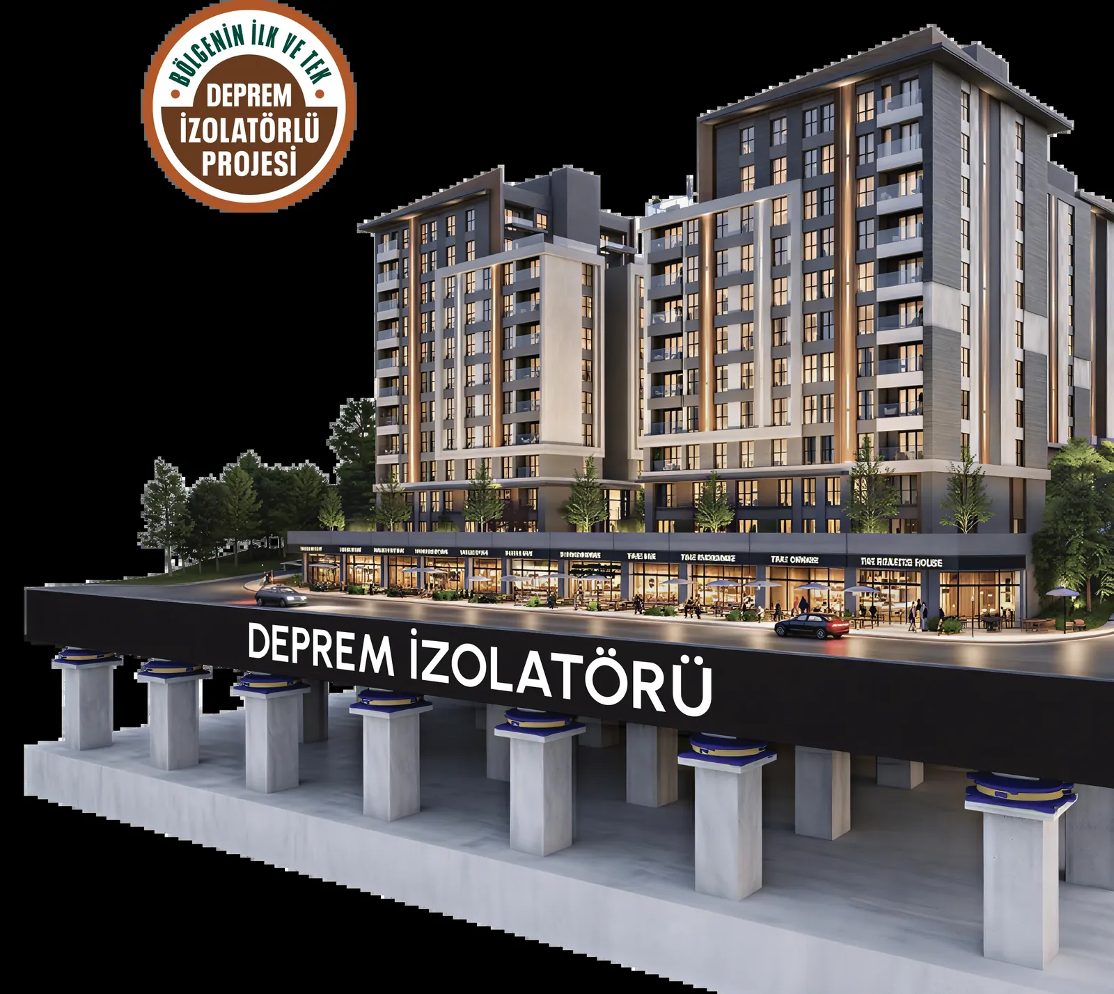 مشروع باكيرجي زينيت توبكابي Bakırcı Zenit Topkapı في اسطنبول - العوازل الزلزالية تحت المباني