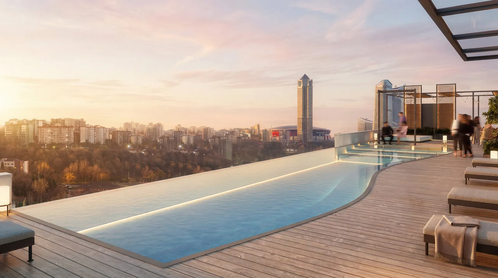 مشروع مسلك دريم Maslak Dream في اسطنبول - المسبح اللامتناهي على السطح